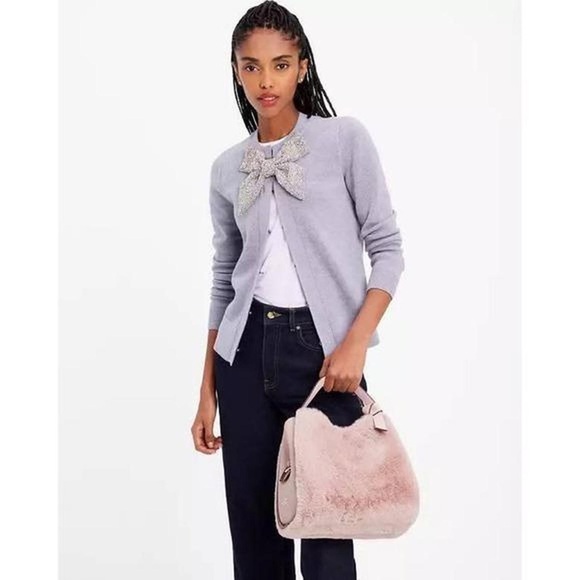 Kate Spade Knott Faux Fur Leather Blush Pink Crossbody/Shoulder Bag - Picture 3 of 8